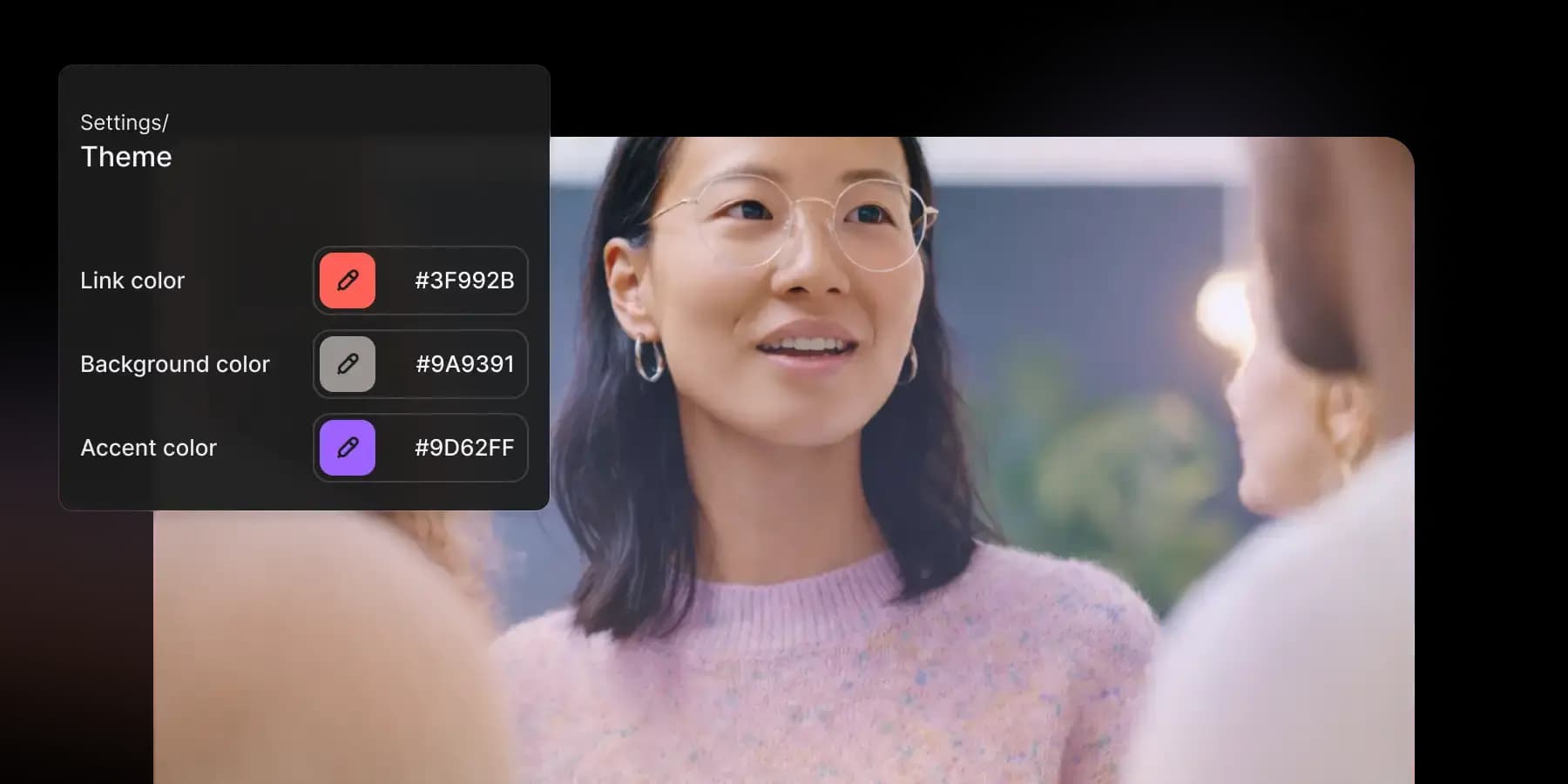 Networking event with customizable event website branding interface