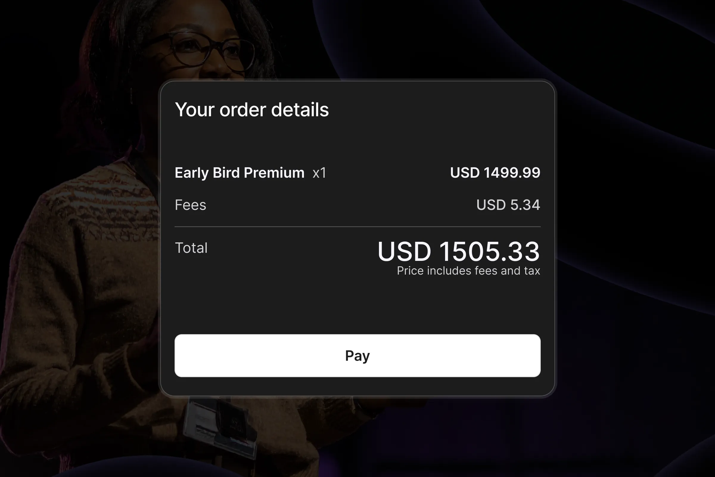 UI elements of event website editor